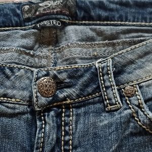 Plus Size Women's distressed Twisted Silver Jeans sz 20 by 31